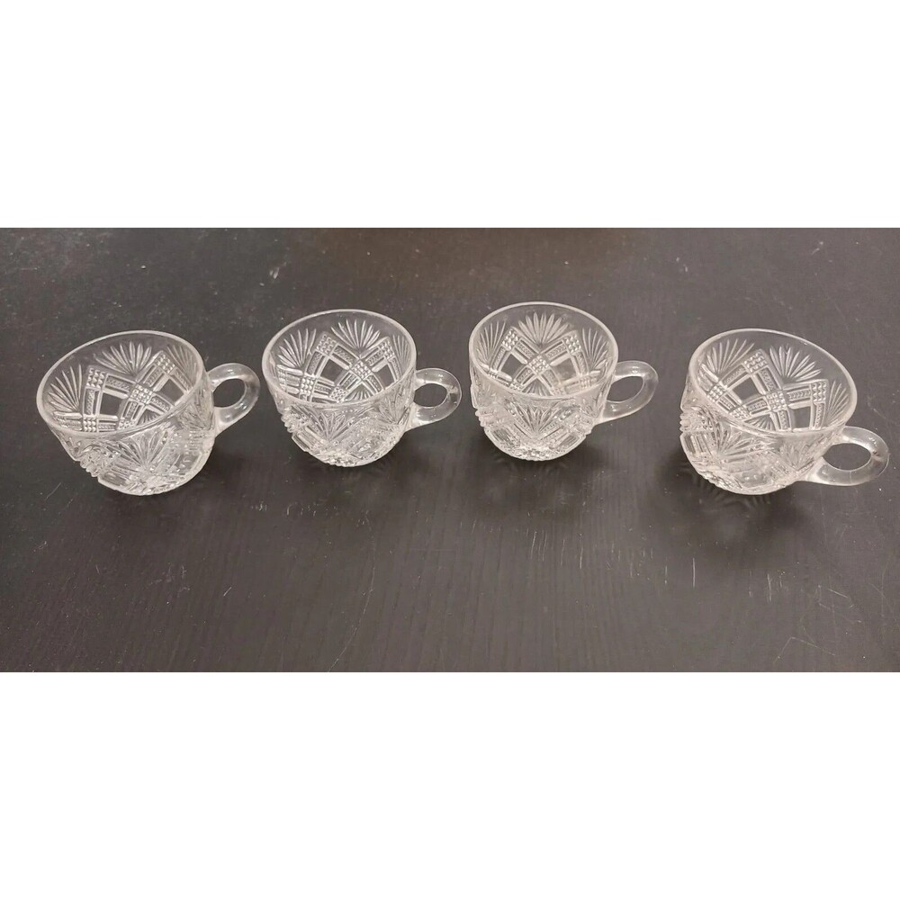 Lot Of 4 EAPG Tacoma Punch Cups Greensburg & National Glass Co